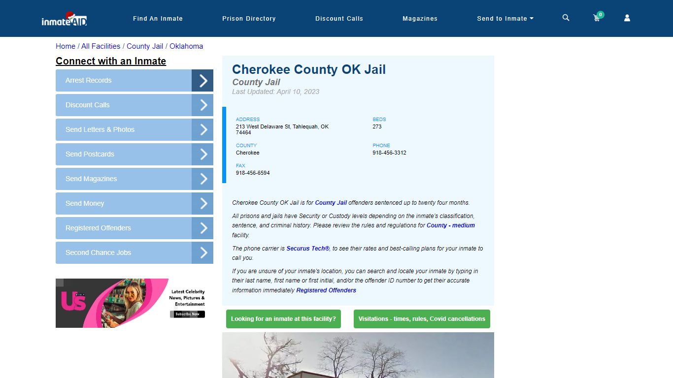 Cherokee County OK Jail - Inmate Locator - Tahlequah, OK