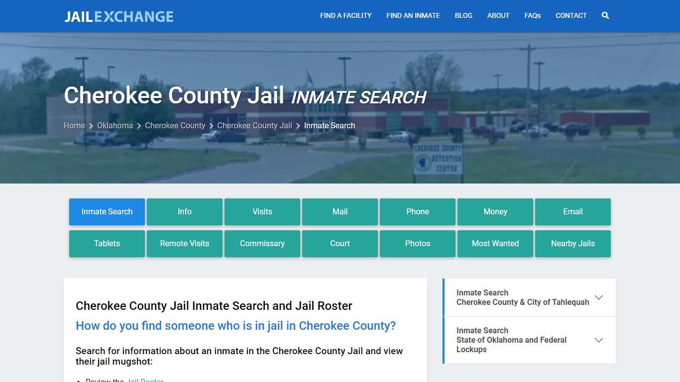 Inmate Search: Roster & Mugshots - Cherokee County Jail, OK