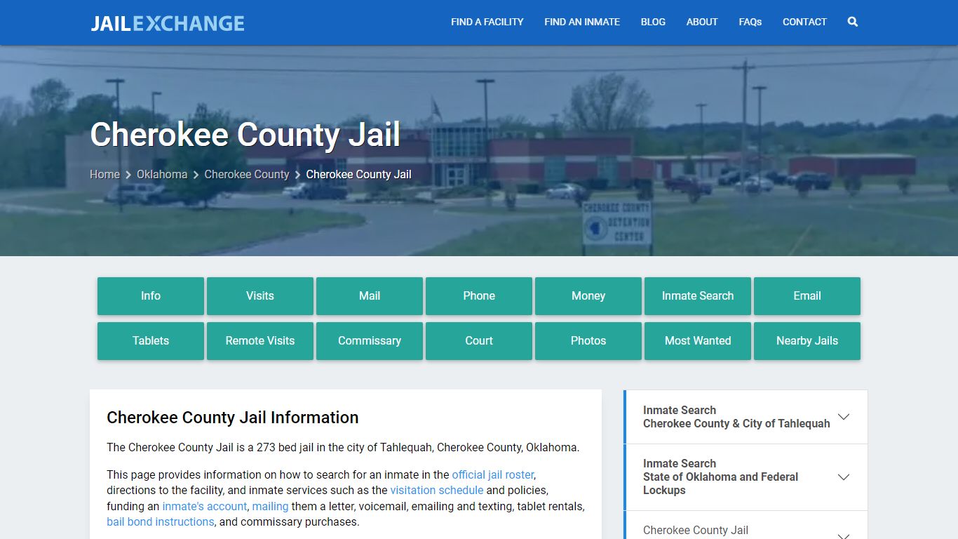 Cherokee County Jail, OK Inmate Search, Information