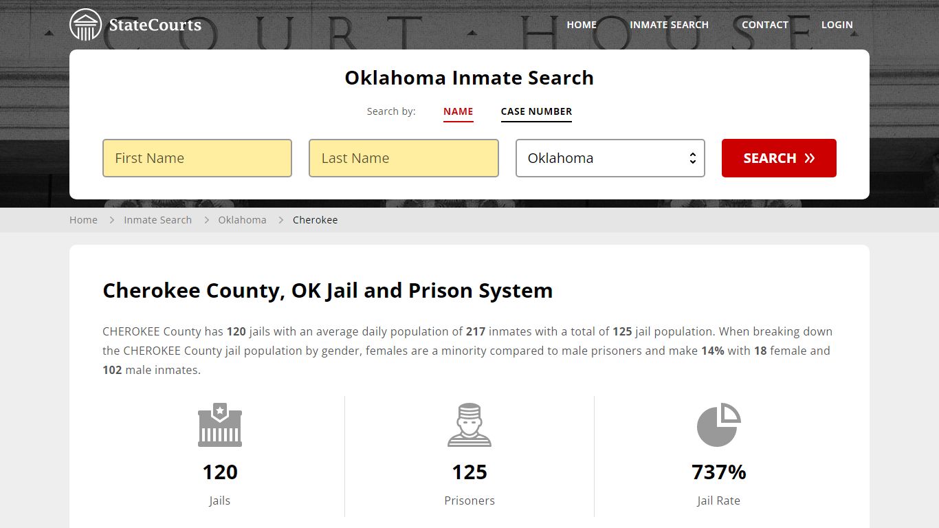 Cherokee County, OK Inmate Search - StateCourts